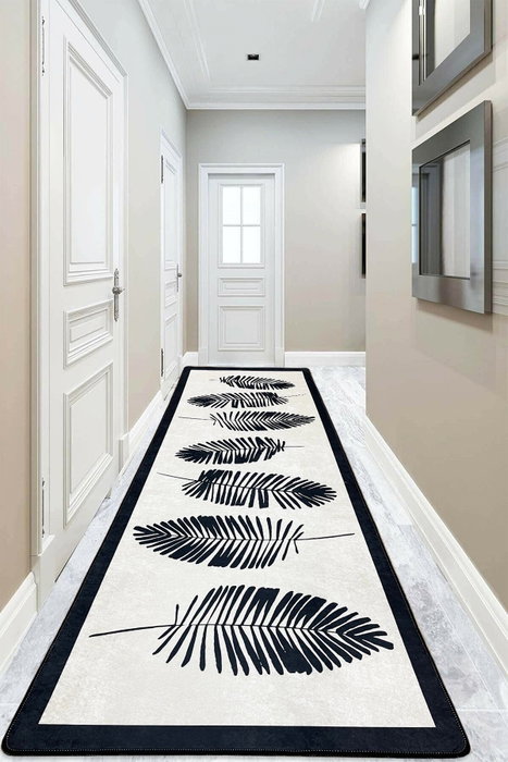Conceptum Alfombra de Pasillo 80 x 150 cm Poliéster Antideslizante Antibacteriana Lavable a Máquina